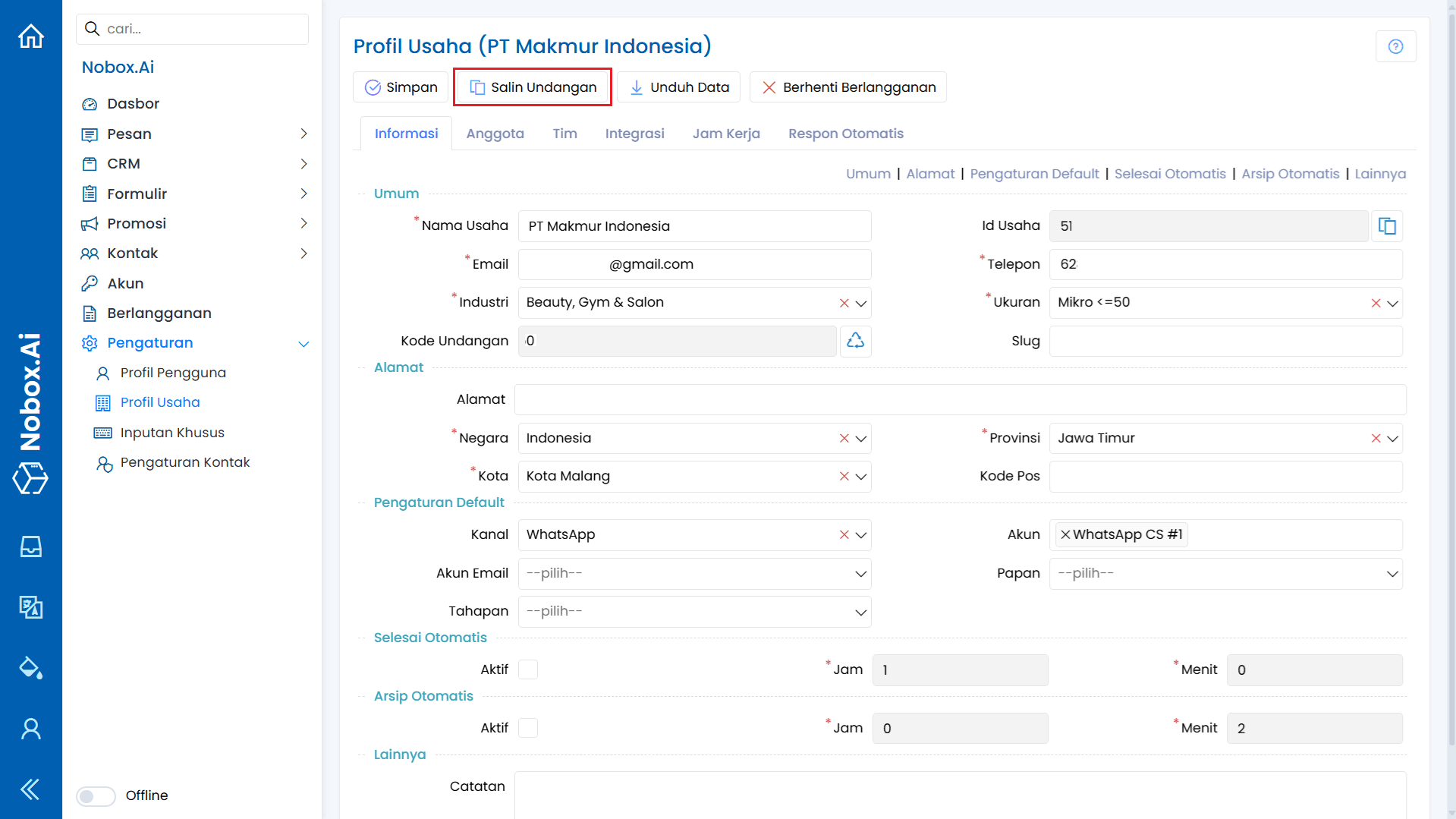 Fitur Salin Undangan