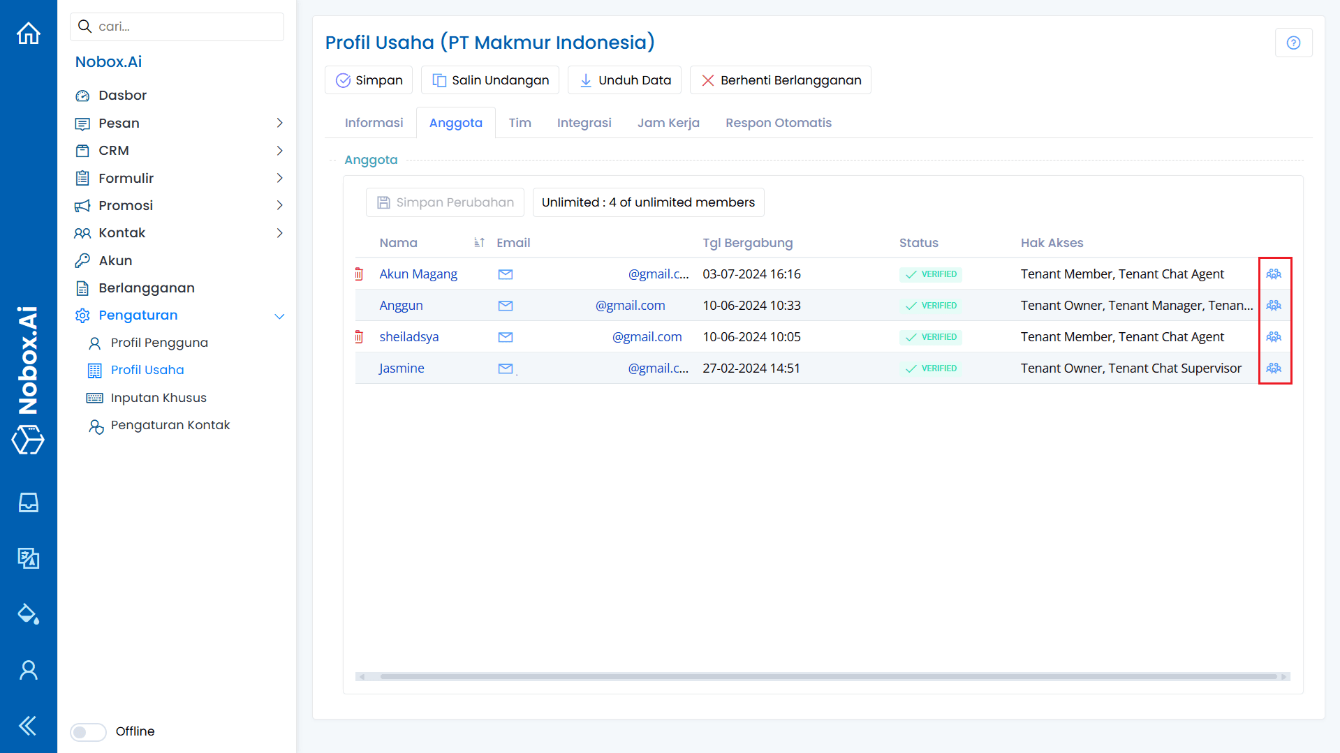 Dialog Ganti Peran Anggota