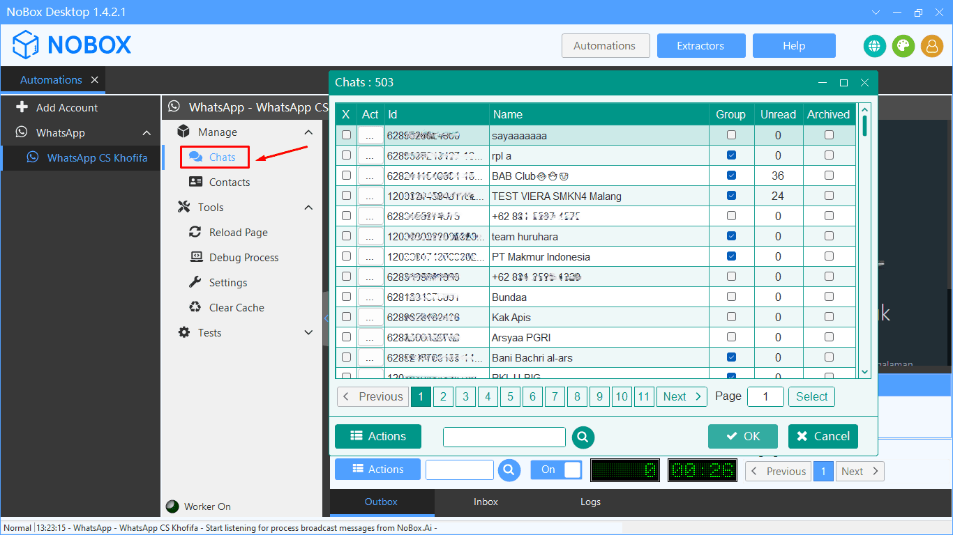 Dashboard Manajemen Chat
