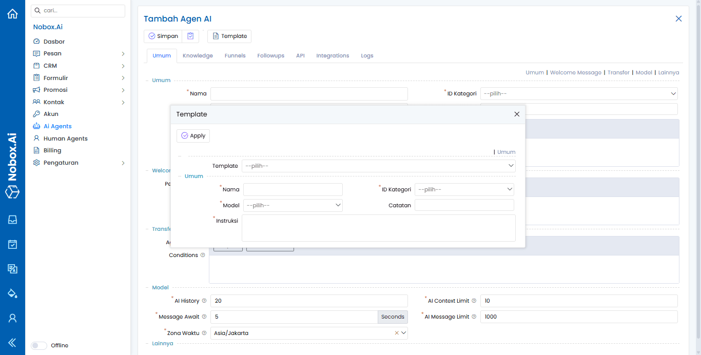 Dialog Template AI Agent