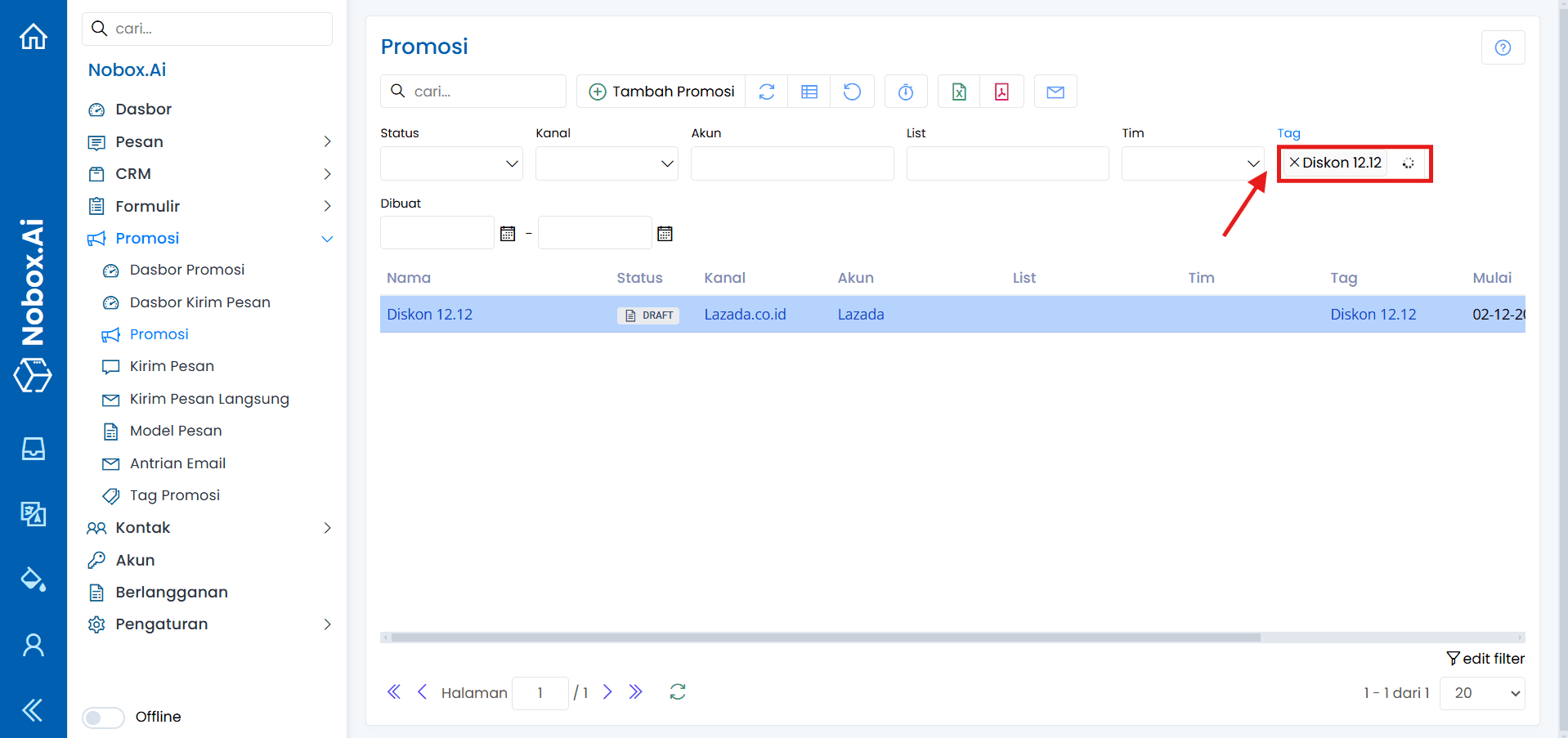 Filter Berdasarkan Tag