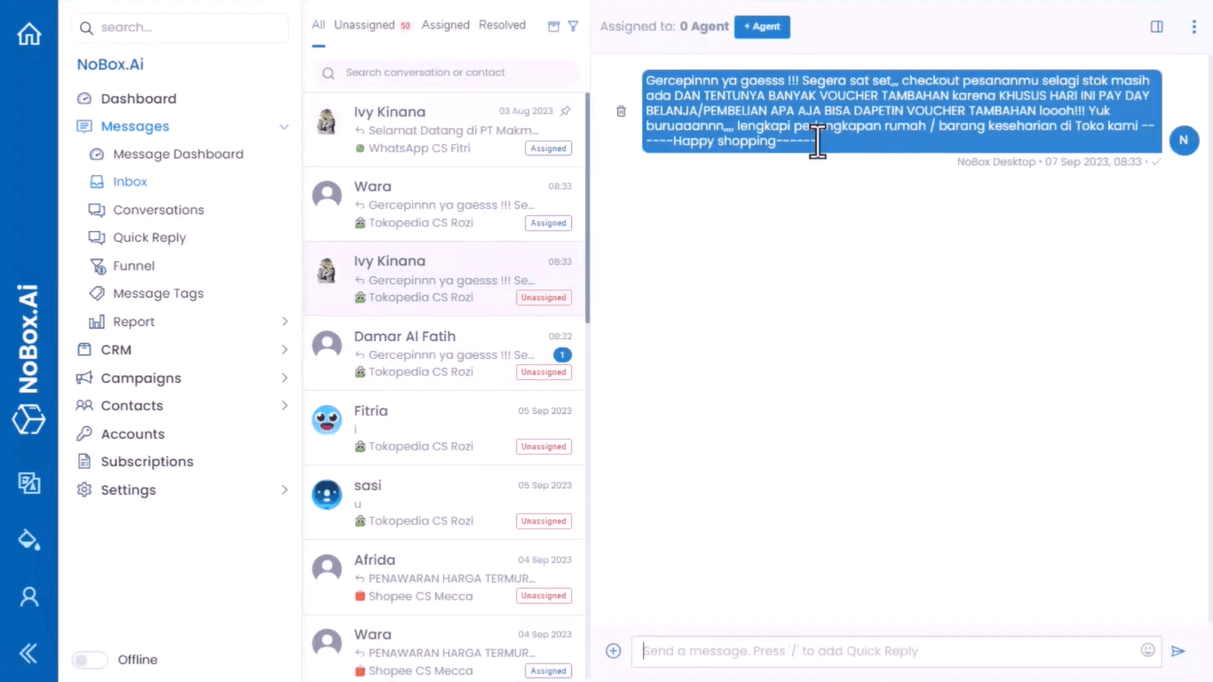 Monitoring Kotak Masuk Tokopedia