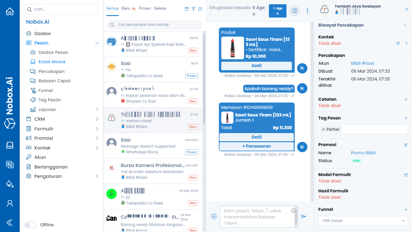 Tampilan Kotak Masuk