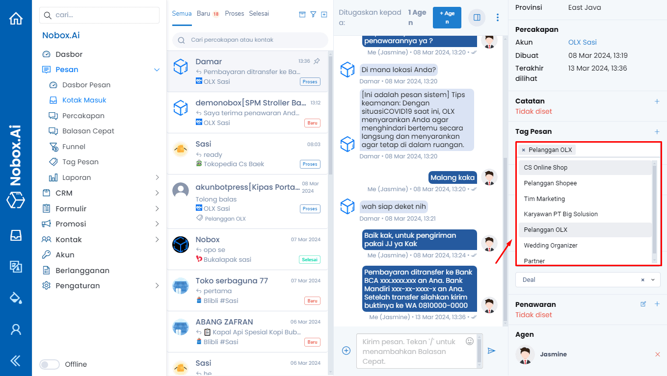 Cara Menggunakan Tag Pesan