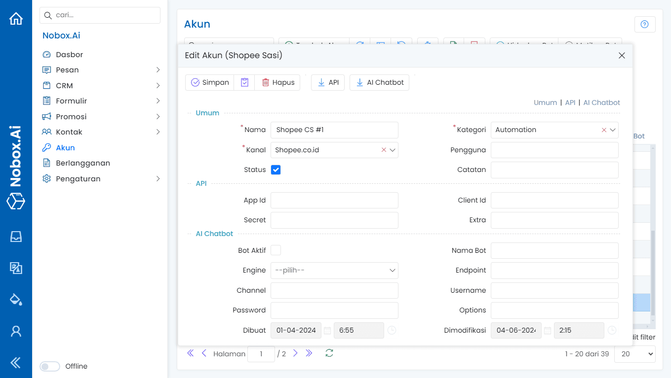 Tambah Akun Shopee Baru