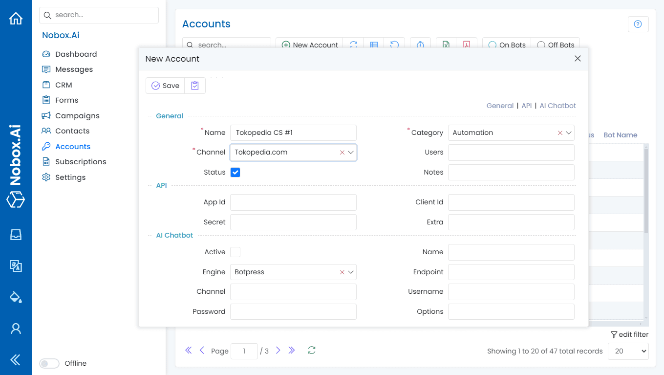 Tambah Akun Tokopedia Baru