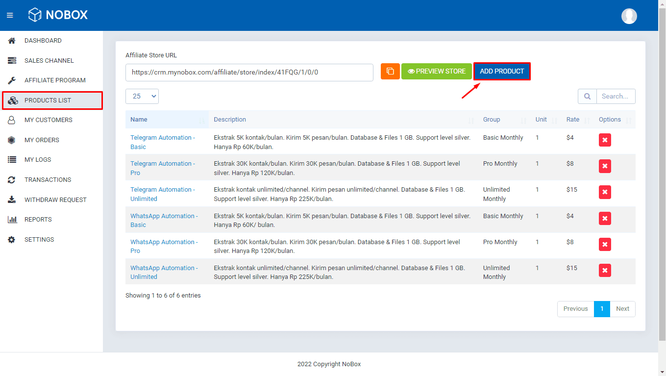 Kelola Daftar Produk Affiliate